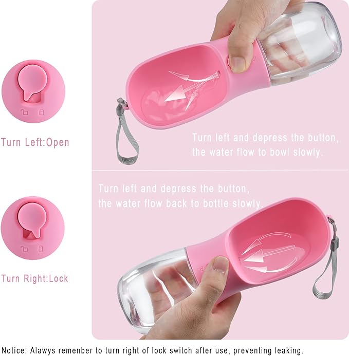 Dog Water Bottle with Food Container, Travel Puppy Water Bowl, Portable Pet Dispenser, Puppy Essentials for Walking and Hiking