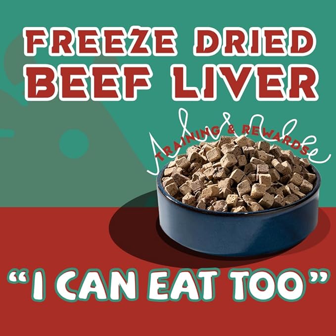 Freeze Dried Beef Liver Dog Treats & Healthy Snacks for Cat,100% Raw Beef Liver Cut Into Pieces,Soft Treats for Training & Rewards,Supplementing Trace Elements 9.5oz