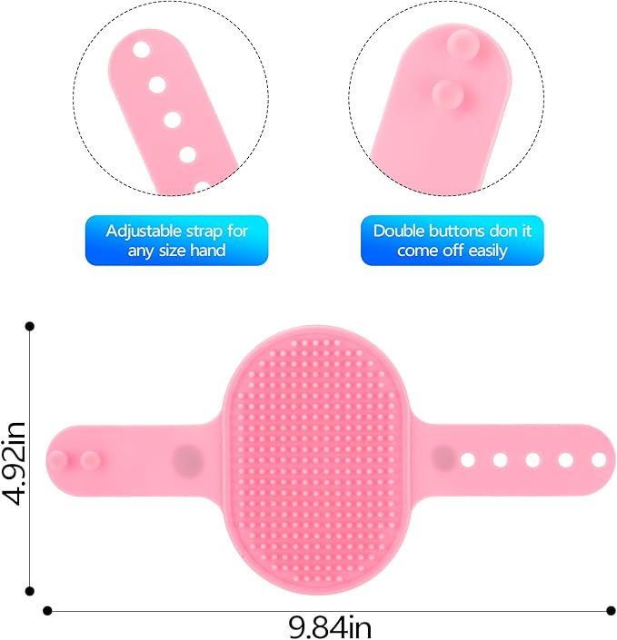 7PCS Pet Grooming Bath Brush Set Dog Shampoo Brush Dog Shower Scrubber Self Cleaning Slicker Brush for Short-haired pet Wash Towel