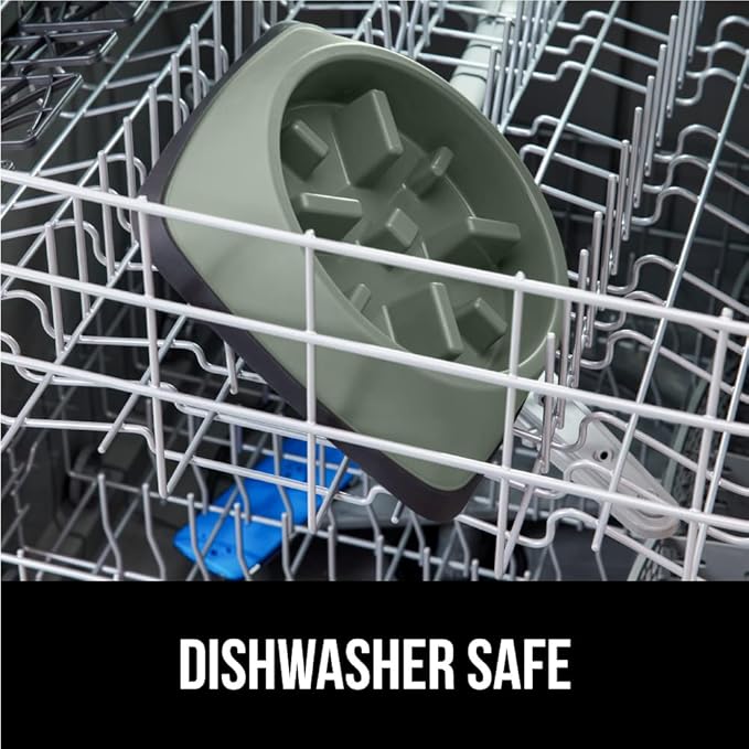 Gorilla Grip Slow Feeder Dog and Cat Bowls, Interactive Puzzle Toy for Dogs and Cats Food Training, Keeps Pets Busy and Prevents Puppy Overeating, Large, Small Breeds, 100% BPA Free, 2 Cup Sage Green