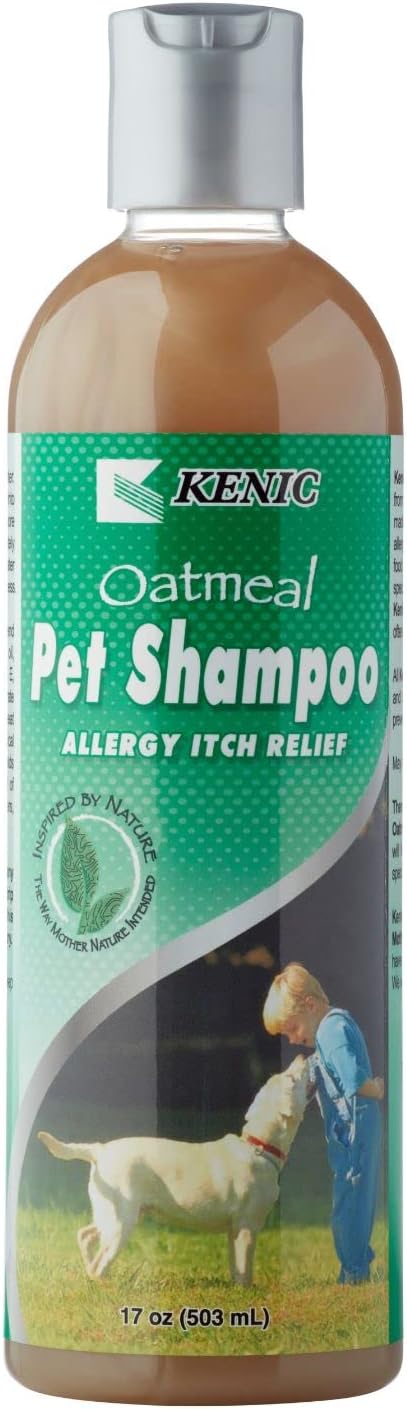 Kenic Oatmeal Pet Shampoo, Made in USA with Naturally Derived Ingredients, Soap & Paraben Free, pH Balanced, Rich Soothing Lather
