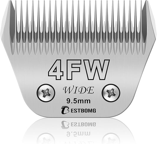 BESTBOMG Size 4FW Wide Detachable Pet Dog Grooming Blades-Cutting Length 3/8"（9.5mm）,Compatible with Andis,Oster A5,Wahl km10 Clippers