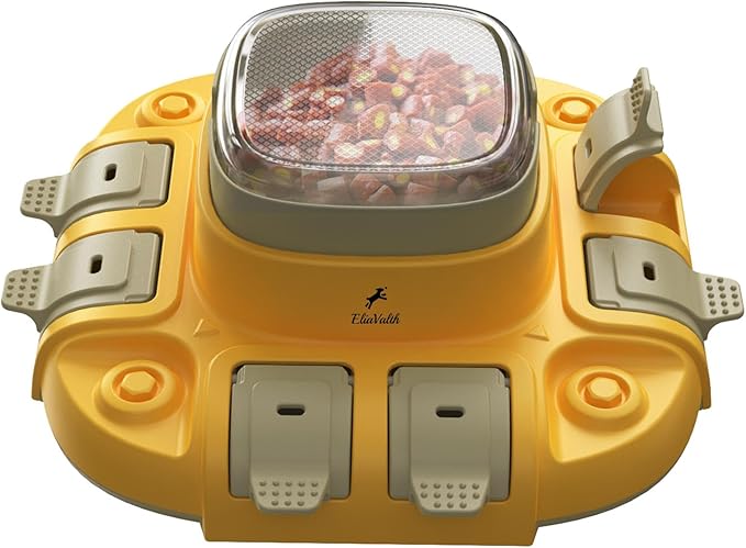 Dog Scratch Board, 3-in-1 Puzzle Toy & Dog Nail File, Enrichment Toys with Treat Dispenser, Scratch Pad for Nails with 8 Sandpapers & Anti-Slip Mat for All Floors, Yellow