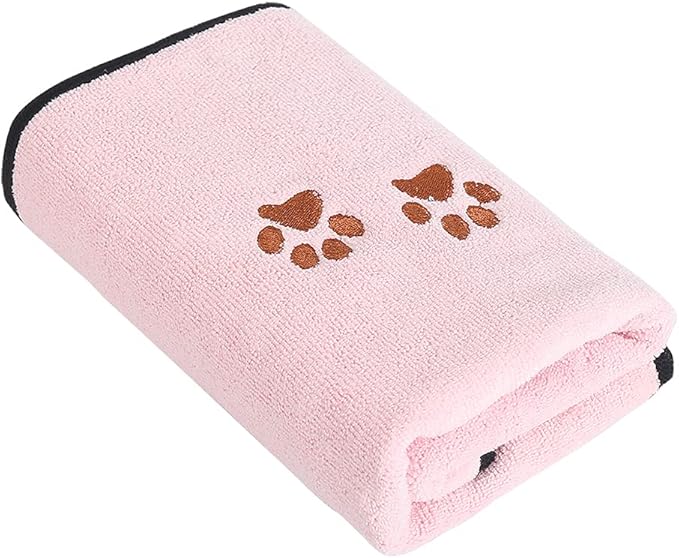 Pet Dog Cat Microfiber Drying Towel Ultra Absorbent Great for Bathing and Grooming (1-Pack)