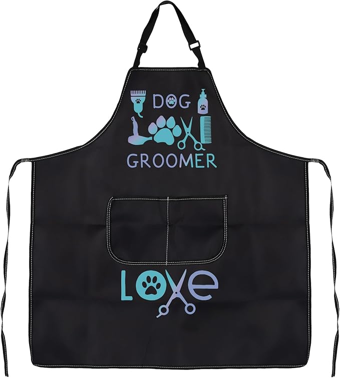 CMNIM Dog Groomer Apron with Pockets, Waterproof, Dog Groomers Apron