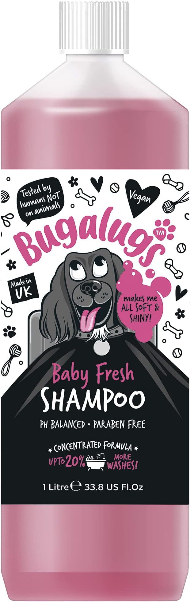 Baby Fresh Dog Shampoo Dog Grooming Shampoo for Smelly Dogs with Baby Powder Scent (33.8 FL Oz, 1 Pack)