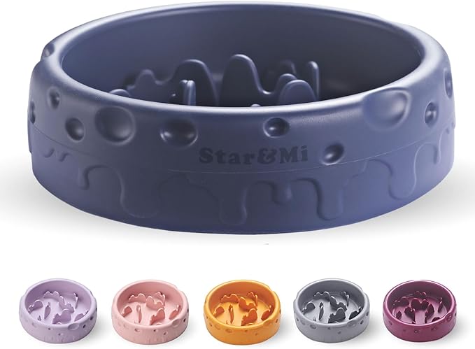 Silicone Slow Feeder Dog Bowls & Cat Bowls, 2 Cups Small Pet Food Bowl with Non-Slip Suction Base, Food-Grade Safe Puzzle Feeder for Small & Medium Dogs & Indoor Cats - Dishwasher & Microwave Safe