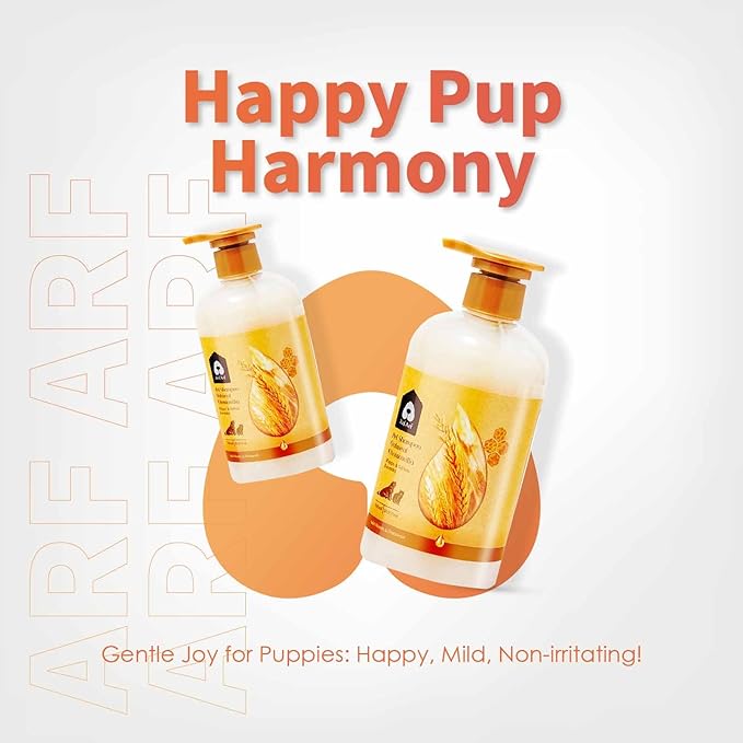 Arf Arf Dog Shampoo Puppy & Kitten, Tearless & Gentle Oatmeal Formula 16oz, Non-Irritating, Honey-Infused, Pet-Friendly, Great for Delicate Skin, Suitable for All Breeds and Ages - 16oz