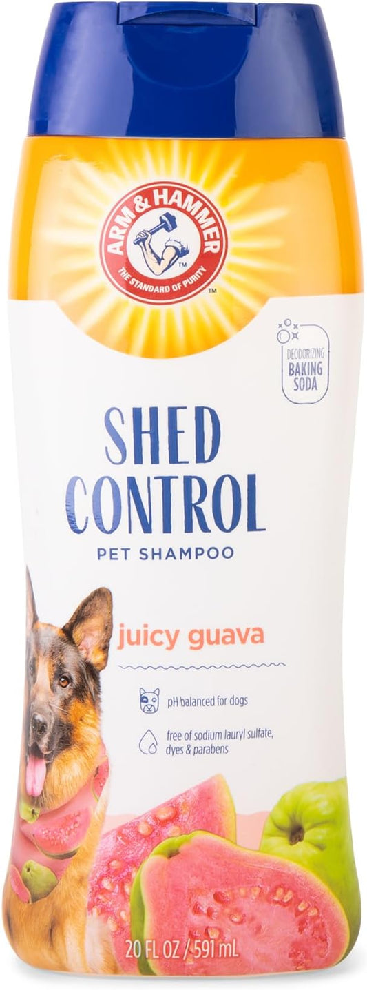 Arm & Hammer for Pets Shed Control Shampoo, 20oz Juicy Guava Scent | Professional Quality Dog Shed-Less Shampoo, De-Shedding Dog Shampoo, Free of Sodium Lauryl Sulfate & Parabens