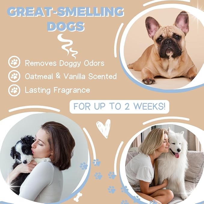 Alpha Dog Series Oatmeal Grooming Natural Dog Shampoo and Conditioner with Aloe Vera, pH balanced Shampoo for Dogs, Tear-Free, Moisturizing Dog Shampoo for Sensitive Skin - 26.4 Oz