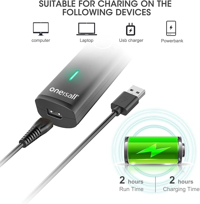 oneisall Dog Clippers with Double Blades,Cordless Small Pet Hair Grooming Trimmer,Low Noise for Trimming Dog's Hair Around Paws, Eyes, Ears, Face, Rump (Black)