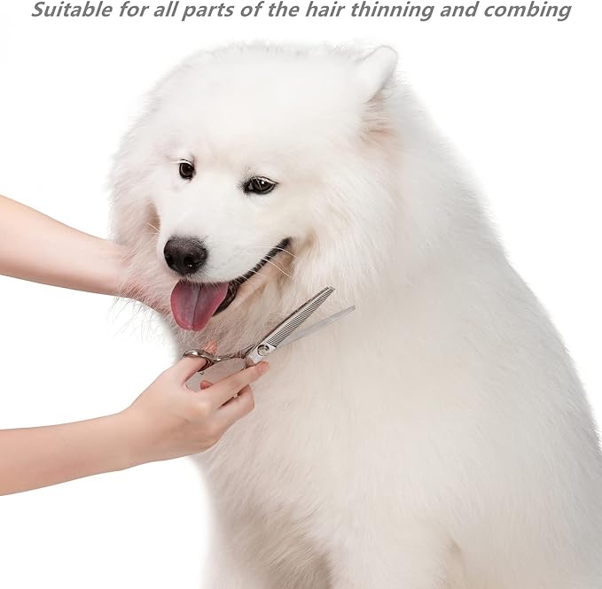 High-end Professional Dog Grooming Thinning Scissors Teeth Cutting Blending Shears Pet Texturizing Shears 7.5 Inch Extremely Very Sharp Stainless Steel Alloy For Cat Horse And Other Animals