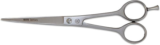 Mars Professional Stainless Steel Curved Scissors Shears, Nickel Finish,7" Length