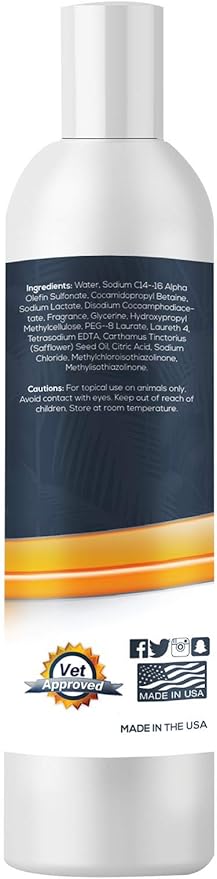 Jungle Pet Deodorizing Dog Shampoo for Smelly Dogs - Grooming & Cleansing Pet Shampoo for Dogs with Hypoallergenic Essential Fatty Acids - Soap, Sulfate & Paraben Free - Sweet Pea Vanilla Scent, 16 oz