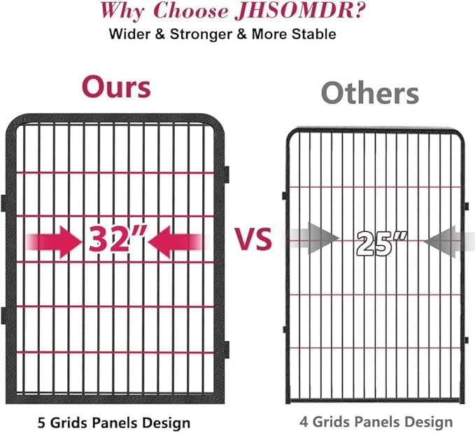 Dog Playpen, 40 inch Height 14 Panels Heavy Duty Dog Fence Pet Playpen with Door, Anti-Rust Dog Exercise Pen with Lock, Portable Pet Fence Outdoor for Yard RV Camping