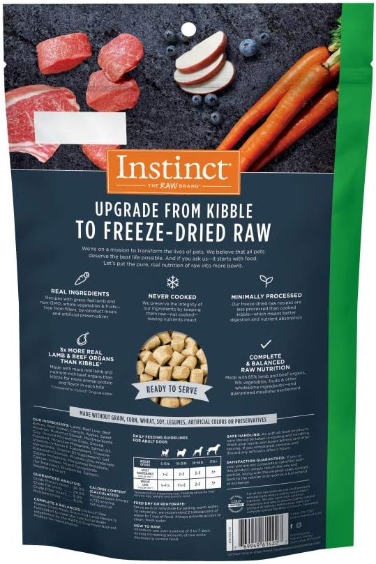 Instinct Freeze Dried Raw Meals Grain Free Dog Food, Dog Food Dry, Freeze Dried Dog Food, Raw Dog Food, Lamb Recipe, 9 oz