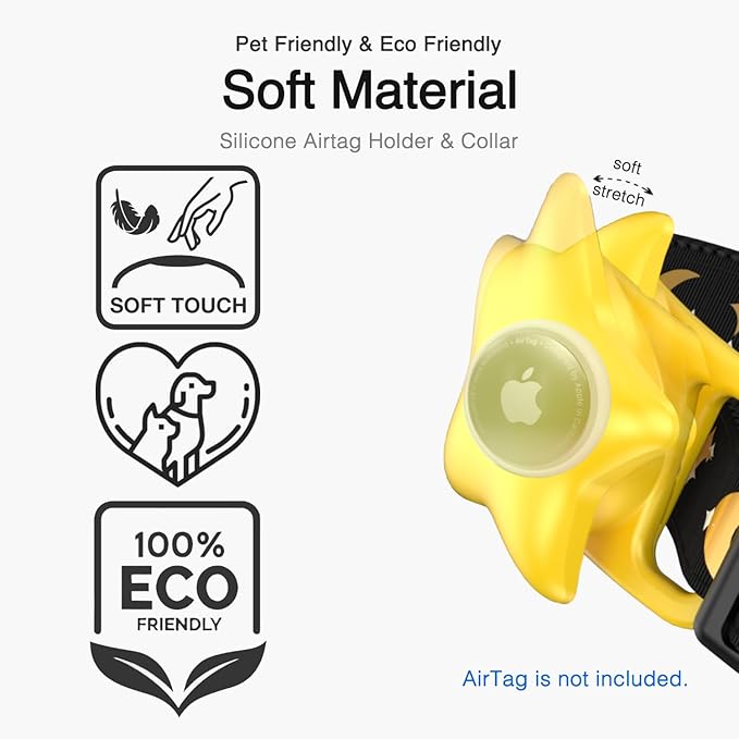 Airtag Dog Collar, Dog Collar for Large Dogs, Dog Collars for Medium Dogs, Dog Collars for Small Dogs with AirTag Holder Case, Dog GPS Tracker Collar (Black, Large)