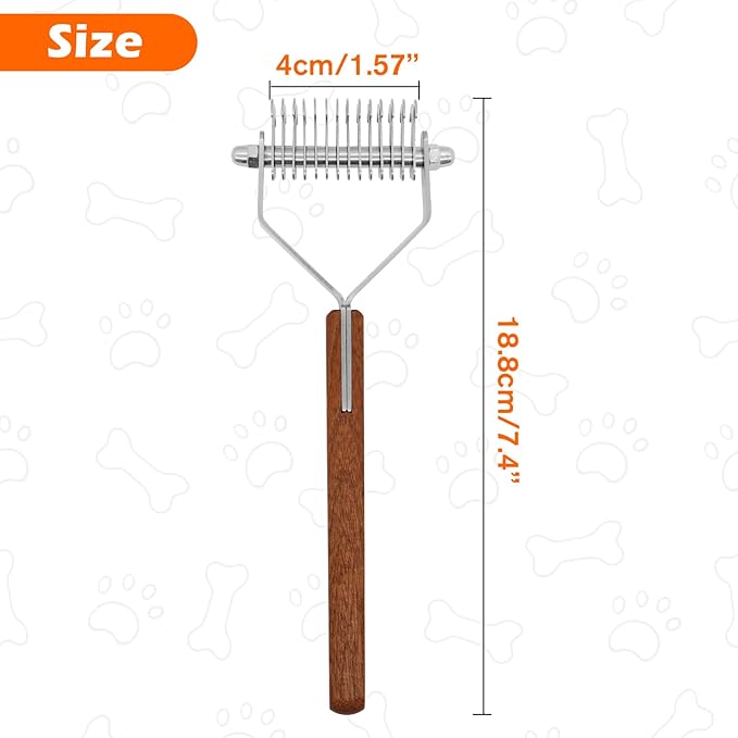 Cat Comb,Grooming Tool for Cats Dogs,Dog Brush for Shedding,Professional Pet Grooming Brush，Deshedding tool, Remove Loose Hair & Matted Fur, Dematting comb for Dogs and Cats