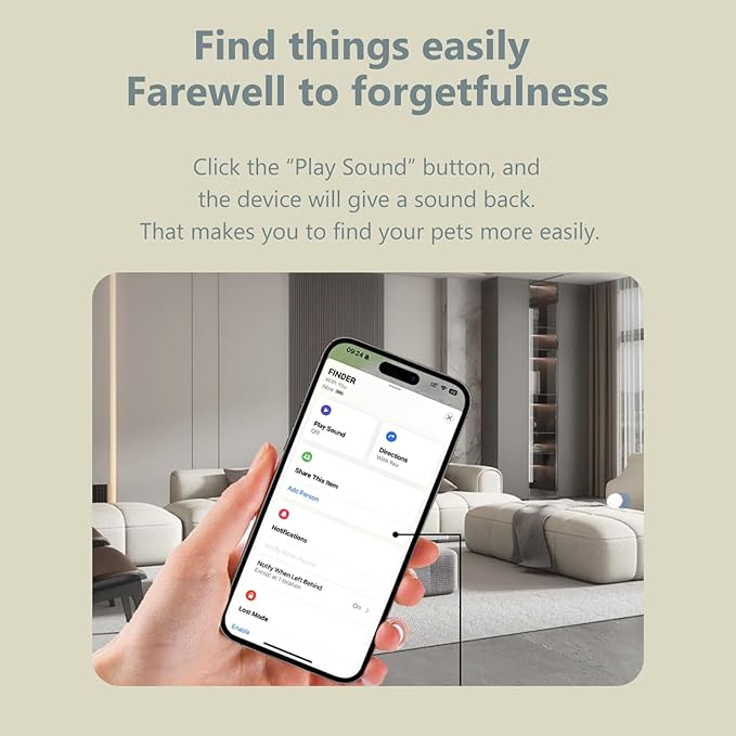 Silicone Bell Cat Tracker, Locator for Pets Only iOS, Dog Location Tracking Collar, Works Worldwide with Any Collar, No Other Fees, Huthur Tag