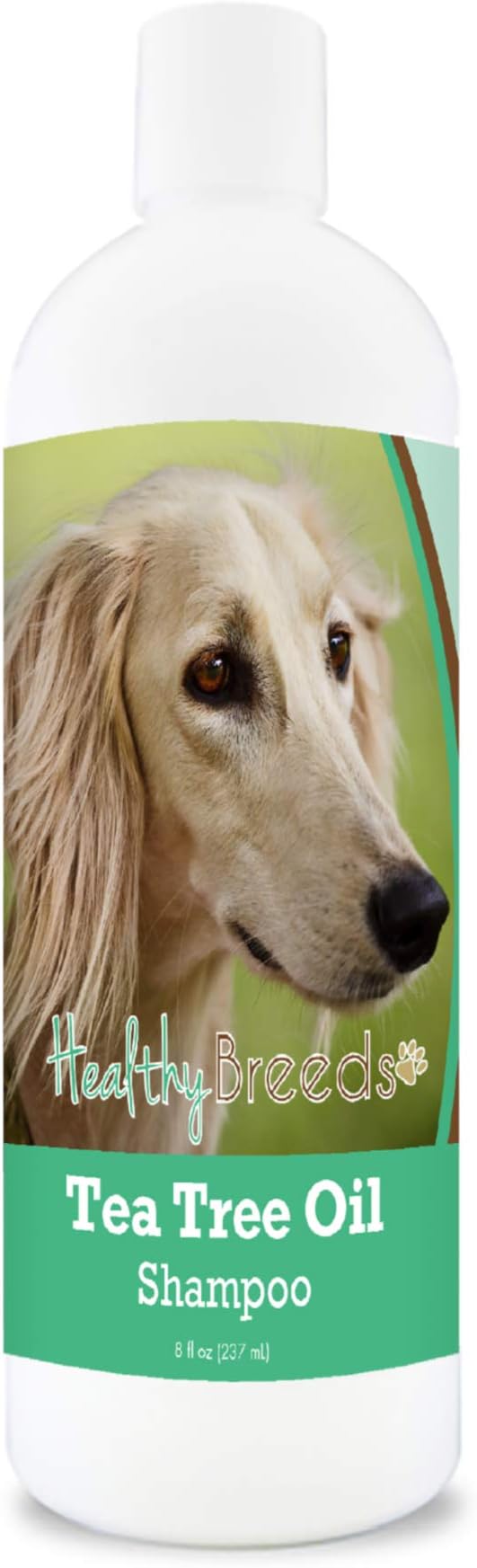 Healthy Breeds Saluki Tea Tree Oil Shampoo – Formulated for Dry, Irritated Skin – Reduce Dandruff – Wintergreen Scent – 8 oz
