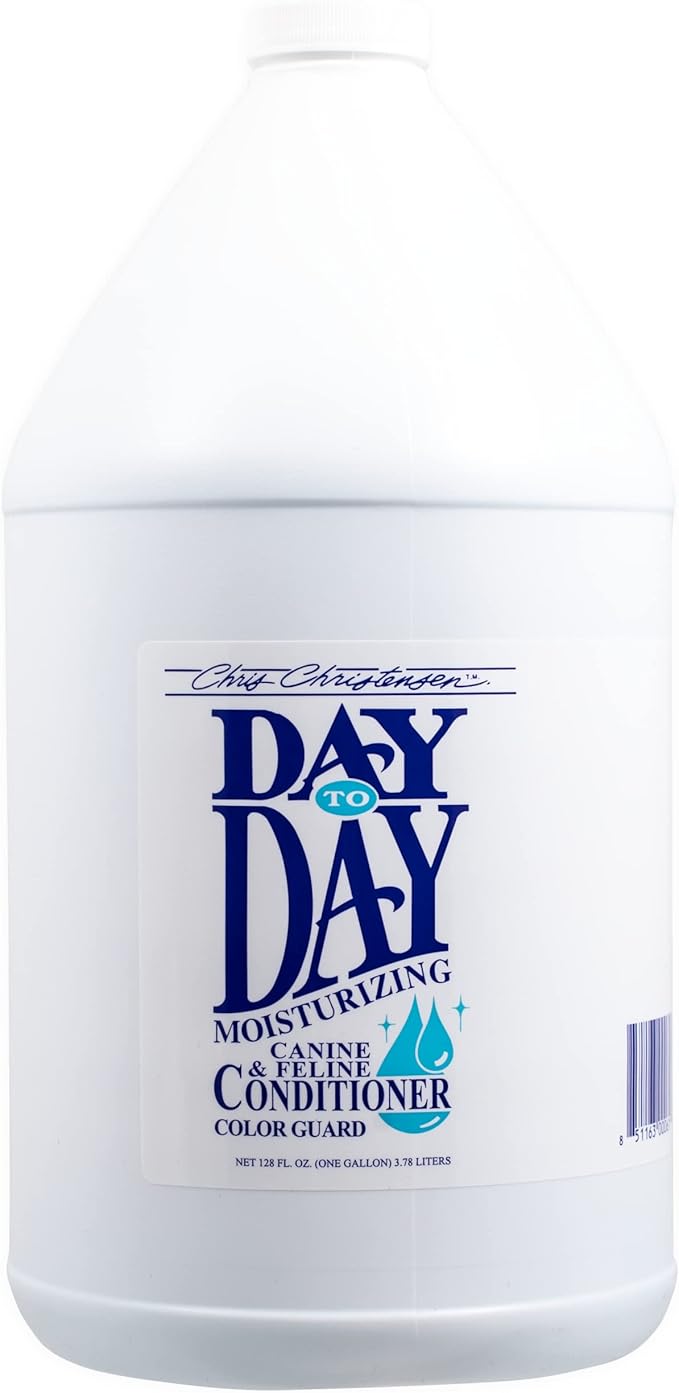 Chris Christensen Day to Day Ultra Concentrated Dog Conditioner, Makes up to 8 Bottles, Groom Like a Professional, Moisturizing, All Coat Types, for Daily Use, Made in USA, 1gal