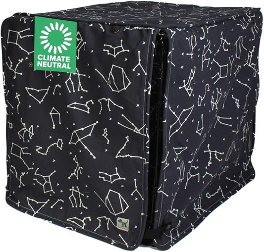 Molly Mutt Rocketman Dog Crate Cover, 100% Cotton Canvas Cover with 2 Roll-Up Panels, Ideal for Dog or Cat Crate, Durable, Washable, and Free of Harmful Chemicals, 42" x 28" x 31"