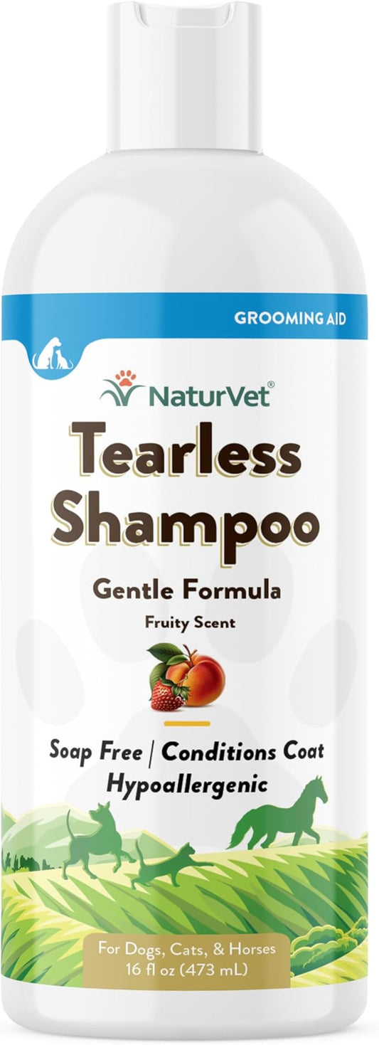 NaturVet Tearless Shampoo for Dogs, Cats & Horses 16 oz