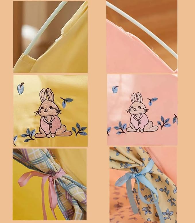 Cute Cat Teepee Cave, Cat Tent Foldable Indoor Outdoor with Thick Mat,Puppy Bed Tent,Bunny Pet Tent Teepee,Portable Dog House Teepee Tent, Cat Bed,Dog Bed Tent,Puppy Bunny,Pet Tent Teepee (Z1, L)