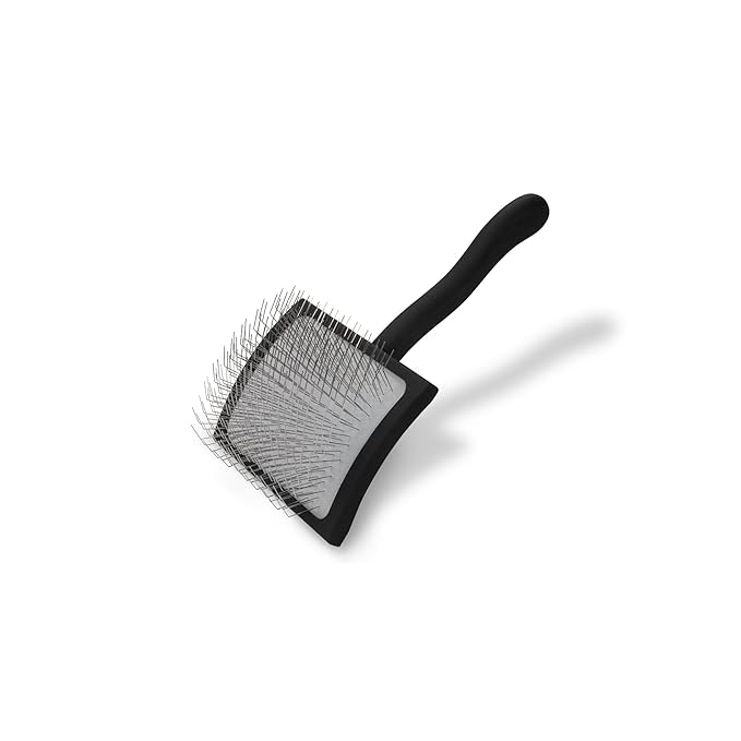 Chris Christensen Big K Dog Slicker Brush for Dogs (Goldendoodles, Labradoodles, Poodles), Groom Like a Professional, Fluff Detangle Style, Saves Time Energy, Black, Large