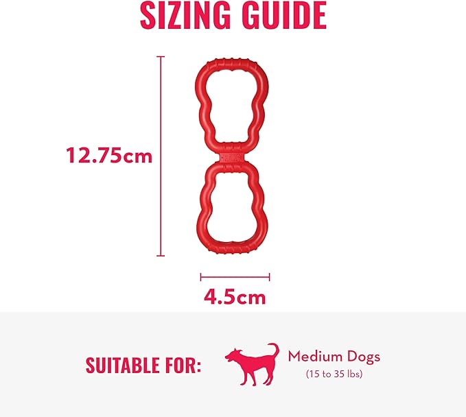 KONG Tug Toy - Dog Supplies for Tug of War - Natural Rubber Dog Toy for Outdoor & Indoor Playtime - for Medium/Large Dogs