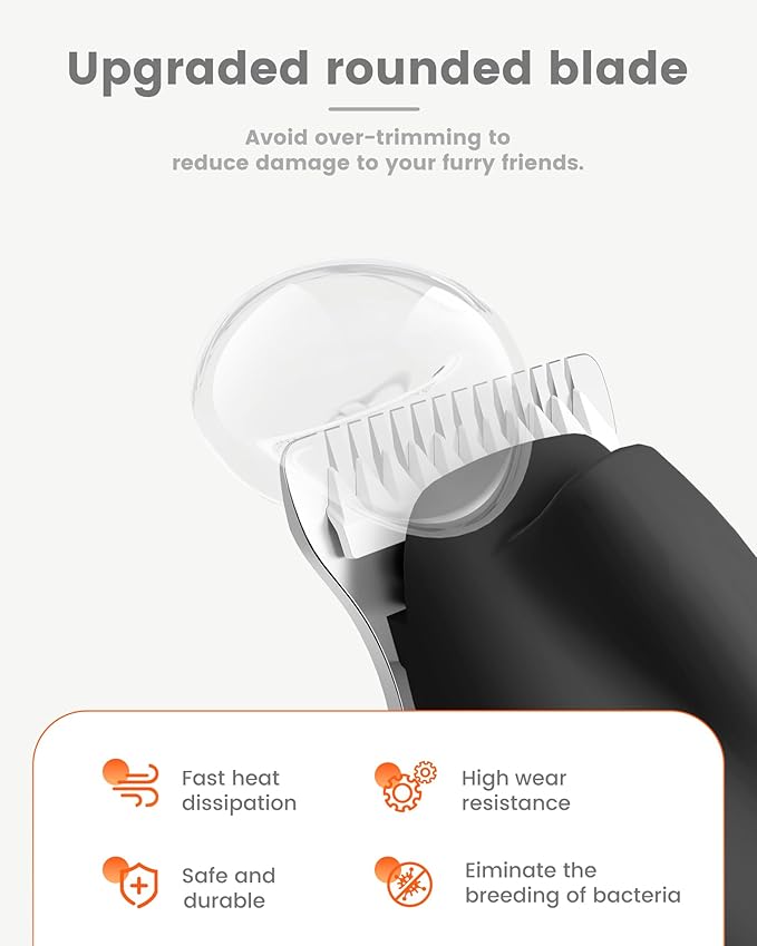 Dog Paw Trimmer with LED Light, Ultra-Low Noise Paw Trimmer for Dogs, Cordless Dog Clippers for Grooming with LED Display, Type-C Rechargeable Pet Clippers for Pads, Ears, Eyes, Face, Rump