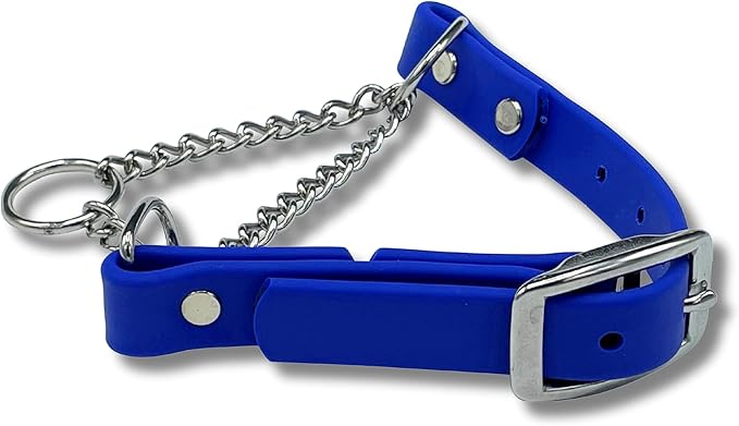 Martingale Collar for Dogs, Biothane, Stainless Steel Hardware, No Pull, Made in The USA, Professional Grade, XS, Blue