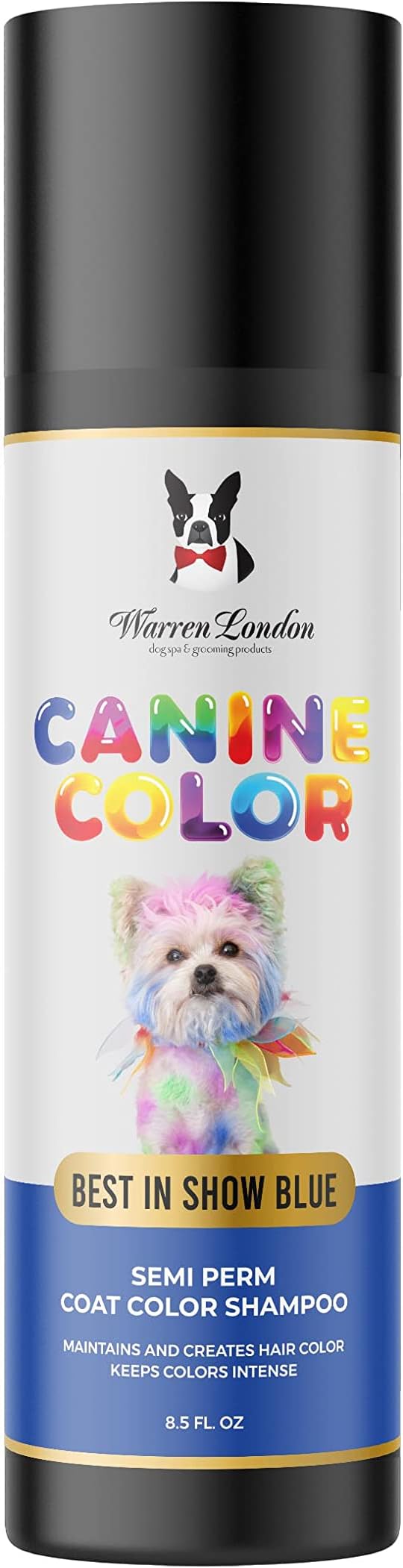 Canine Color Semi Perm Coat Color Shampoo for Dogs by Warren London | A Longer Lasting Option to Dog Hair Dye Temporary Coloring | Wash-in Pet Safe Dye for Dogs, Horses, Rabbits! Best in Show Blue