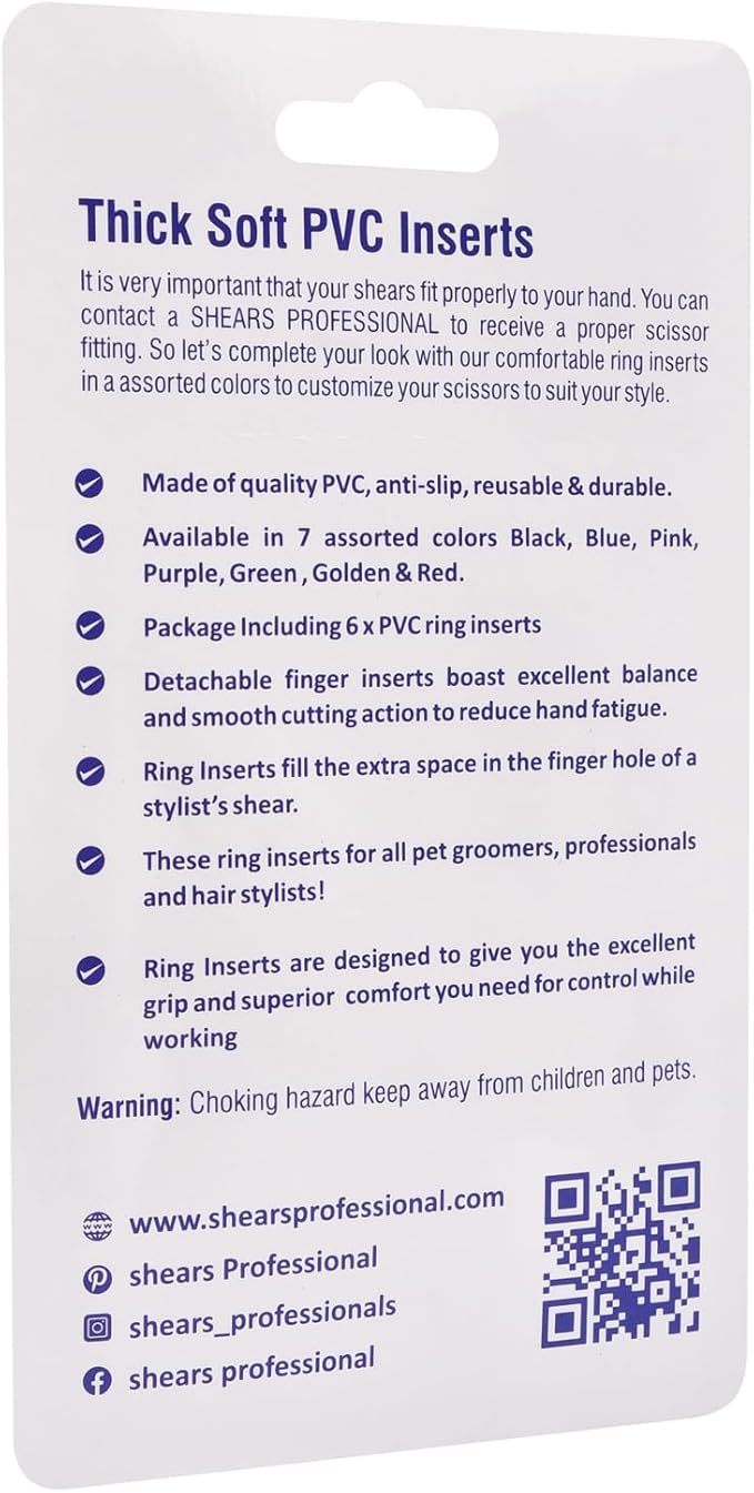 6 Pcs Soft Silicone Finger Rings - Pet Grooming Shear Ring Finger Insert - Accessories for Barber - Dog Scissor Ring