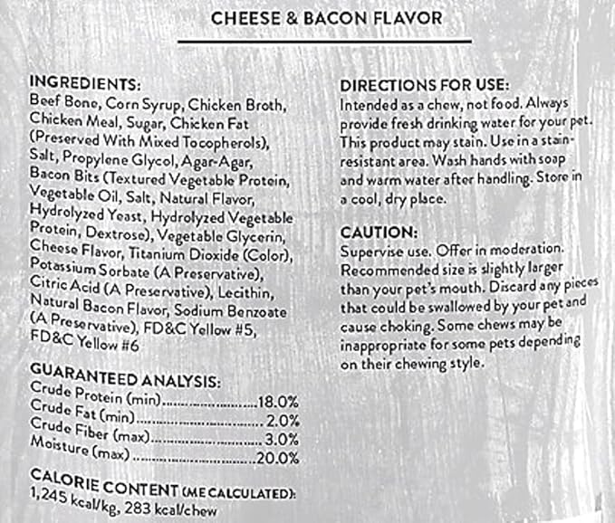 Filled Dog Bones Bundles for Large Dogs, Large Stuffed Femur Bone Bundle with 1 Dog Waste Roll, Long-Lasting Dental Treats for Aggressive Chewers (Cheese & Bacon)