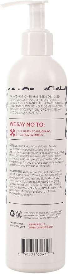 N+B Pet Shampoo & Conditioner | for All Breeds and Hair Types | Made Natural and Organic Ingredients | USA Made (Conditioner)