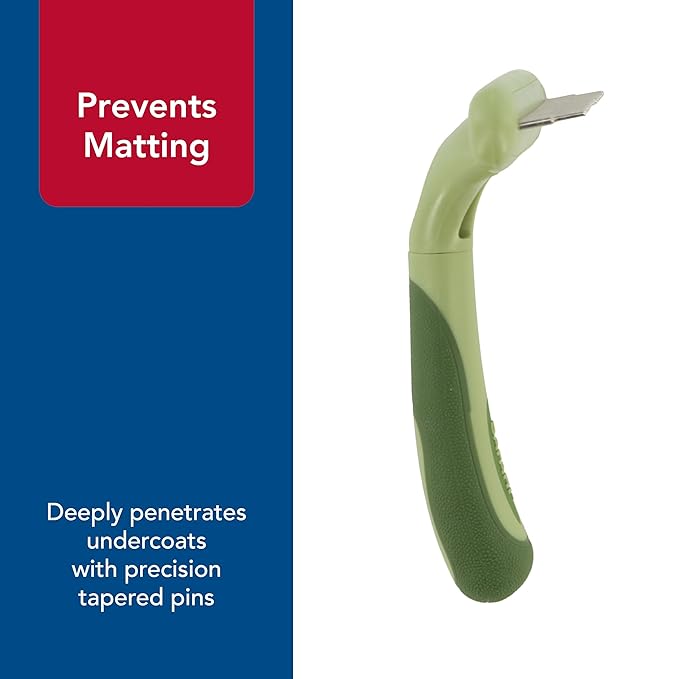 Coastal Pet Safari Dog Single Row Rotating Pins Undercoat Rake Dog Grooming Rake - Gentle Dematting Comb for Dogs - Effective Deshedding Comb - Pet Grooming Tools - Single Row