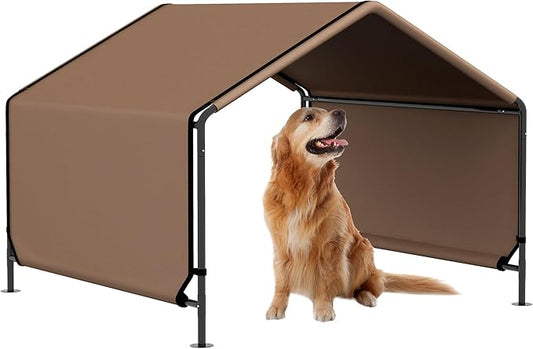 PawHut Dog Shade Shelter, Portable Pet Tent, Water Resistant Dog House for Shade Protection, Outdoor, Garden, Patio, Backyard, Brown