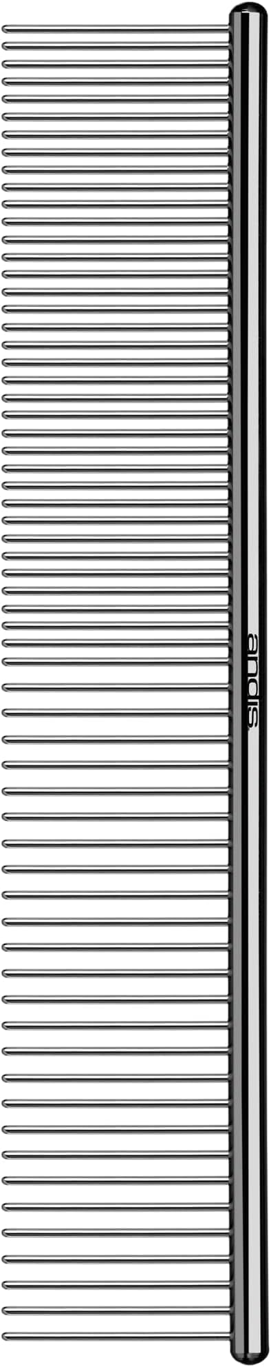 Andis 65730 Stainless-Steel Comb for Knots, Mats & Loose Hair Removal - Effective Dematting Tool, Comfortable, Lightweight, Portable & Safe for Dogs, Cats & Pets – Silver, 7-1/2-Inch