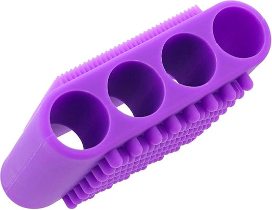 MiMu Silicone Pet Brush - Purple Deshedding Brush for Routine Deep Cleaning and Massaging Wet or Dry Dog Shedding Tool