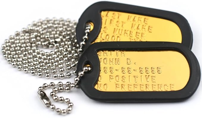 GoTags Pet ID Custom US Military Dog Tag Personalized ID Set. Complete with Chains and Silencers
