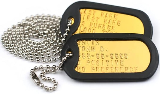 GoTags Pet ID Custom US Military Dog Tag Personalized ID Set. Complete with Chains and Silencers