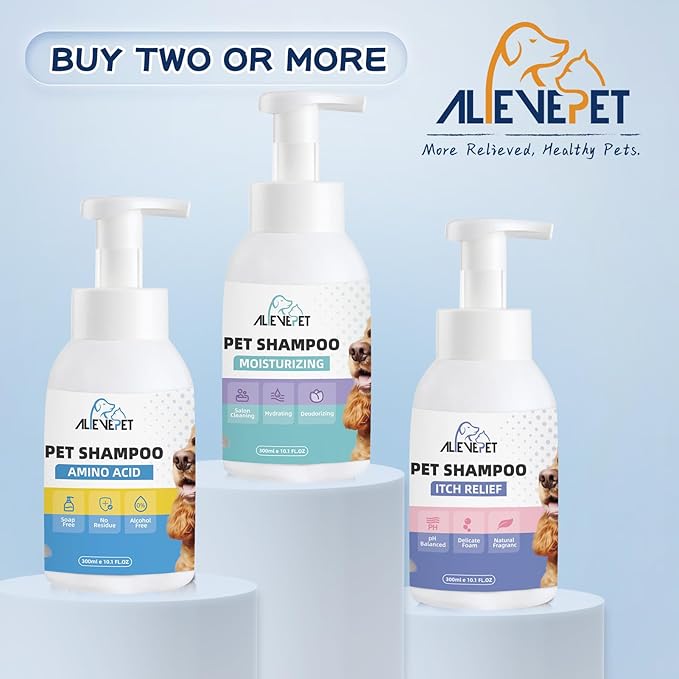 Itch Relief Dog Shampoo - Natural and Gentle Cleanser for Sensitive Skin Cats Available - Pamper Your Pet with Soothing Care - 300ml（10.1 FL.OZ）