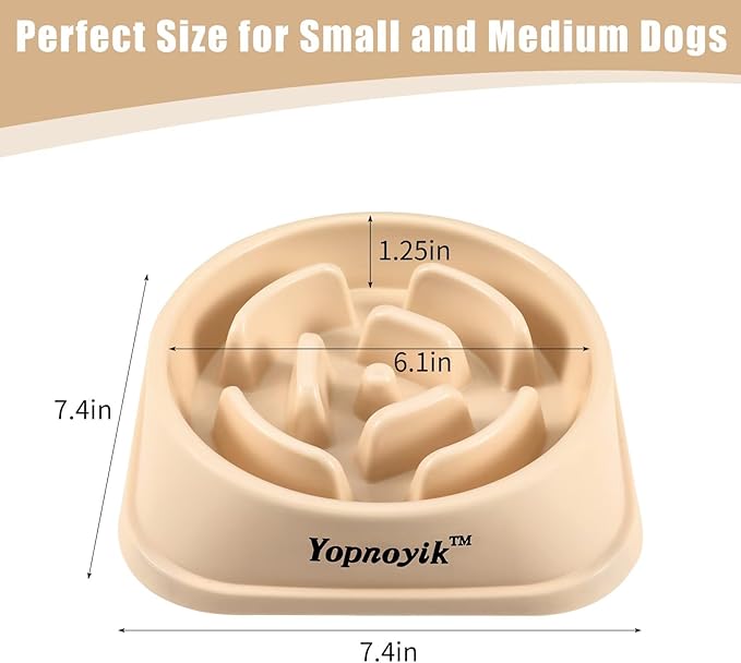 Slow Feeder Dog Bowls for Healthy Eating, Non-Slip and Anti-Choking Design, Reduces Bloating & Overeating for Small & Medium Dogs and Cats, Easy to Clean