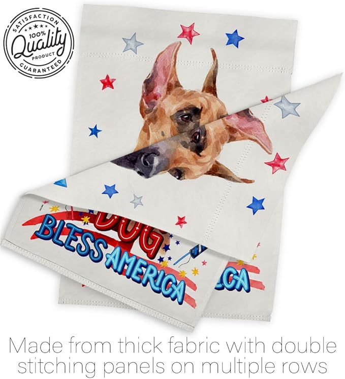 Breeze Decor Patriotic Fawn Dane Garden House Flag-Kit Dog Puppy Spoiled Paw Canine Fur Pet Nature Farm Animal Creature Decoration Banner Small Yard Gift Double-Sided, Made in USA