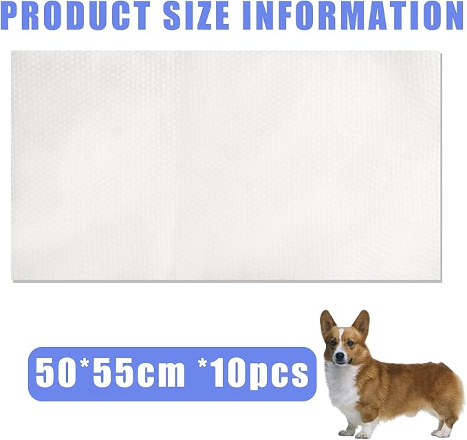 Disposable Pet Bath Towel,10 PCS Portable Pet Grooming Towels,19.6 x 21.6 inch Convenient Pet Cleaning Towel Pet Drying Towels,Absorbent Bath Towel for Medium Dog