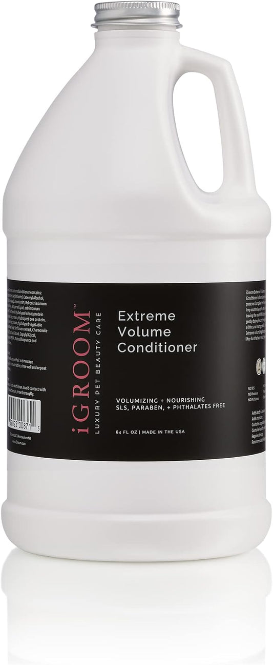iGroom Extreme Volume Dog Conditioner, Luxury Pet Beauty Care, Adds Body and Volume, Repairs Damage, Made in USA, 64 oz