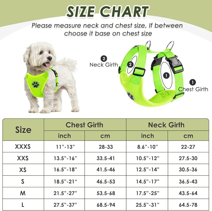 SlowTon Dog Seat Belt Harness for Car, Dog Car Harness Adjustable Mesh Breathable & Dog Seatbelt Safety Tether with Elastic Bungee for Small Medium Large Pets(Lime, Double Clip, M)