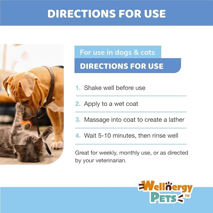 Wellnergy Soothing Shampoo for Itchy Skin Dogs and Cats(16 oz)