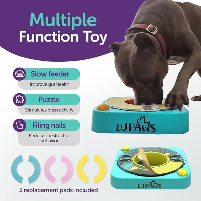 3 in 1 - Dog Scratch Toy for Nails, Adjustable Slow Feeder and IQ stimulating Toy